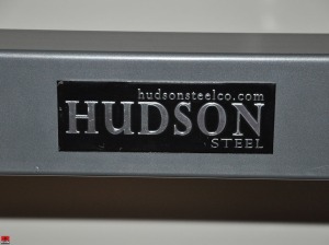 Close-up frame and logo Hudson Steel Co. Squat Stand