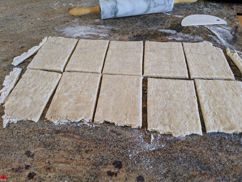 Cut Folded Dough Into Rectangles for Chocolate Croissants