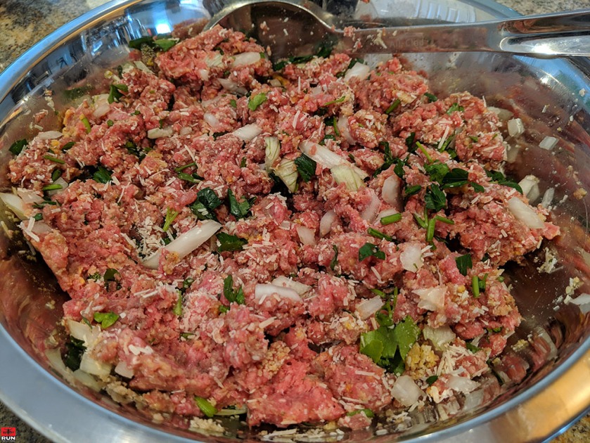 Preparing all Ingredients for Italian Meatballs